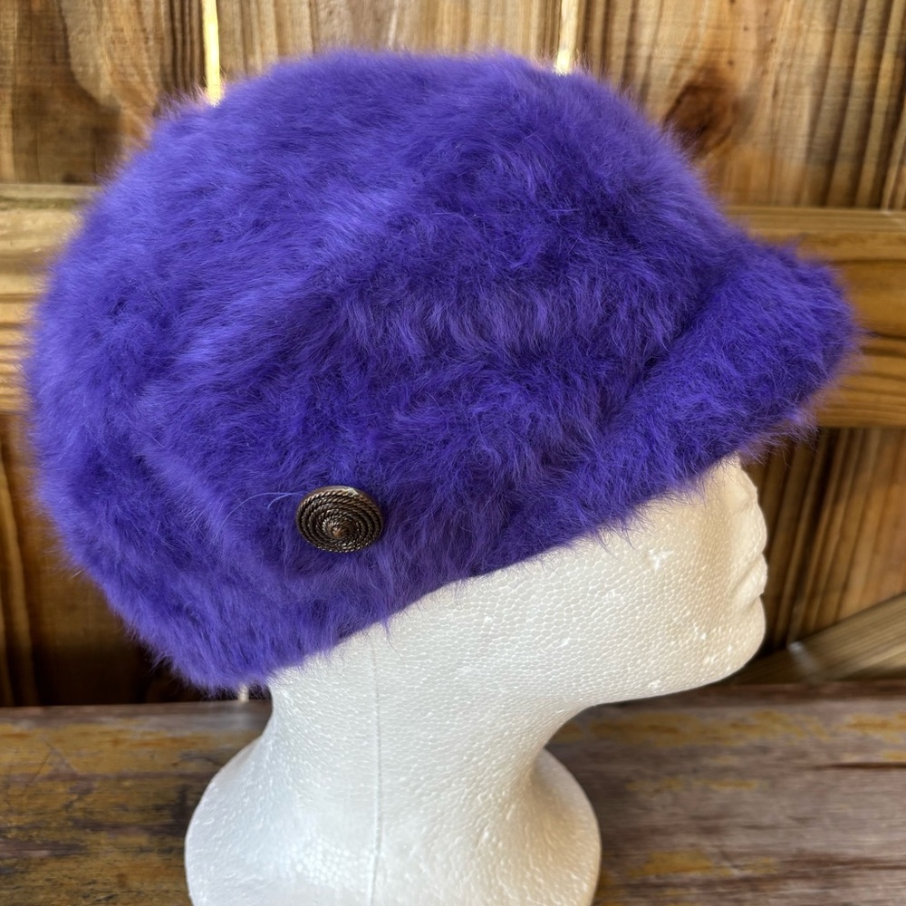 Kangol Sue Purple Angora Blend Newsboy Cap Size S